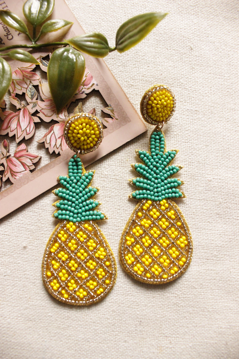 Pineapple beaded store earrings