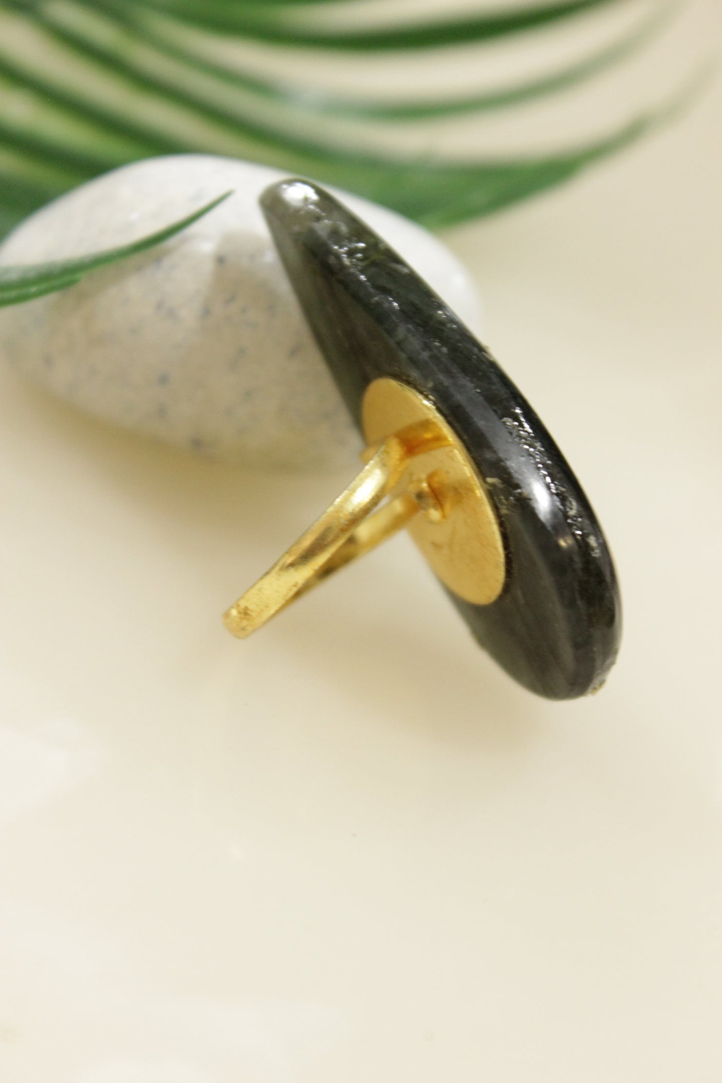 Hand Painted Marble Statement Adjustable Cocktail Ring