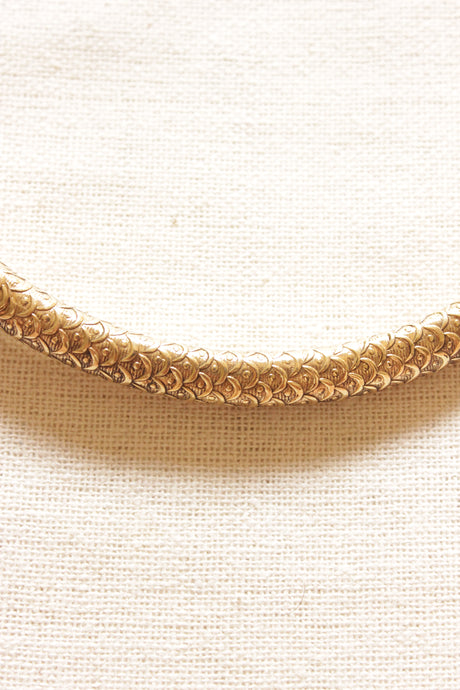 Fish Scale Motifs Matt Gold Finish Hasli Style Brass Choker Necklace