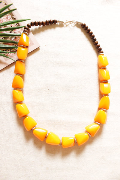 Yellow Chunky Adjustable Tagua Nut Necklace - Galapagos Tagua Jewelry