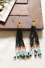 Hand Braided Black and Multi-Color Seed Beads Beaded Necklace