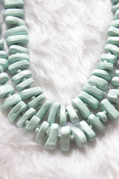 Handmade Clay Beads Necklace Earthy Tones Long Organic Tribal Inspired -  Ruby Lane