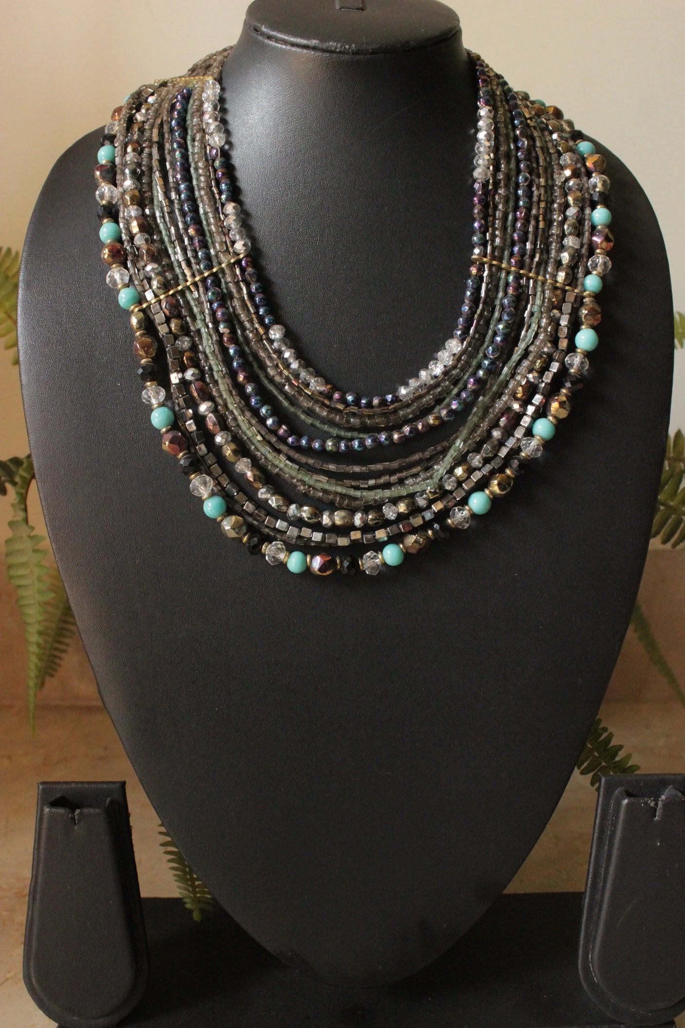 Multi-Layer Multi-Color Glass Beads Necklace