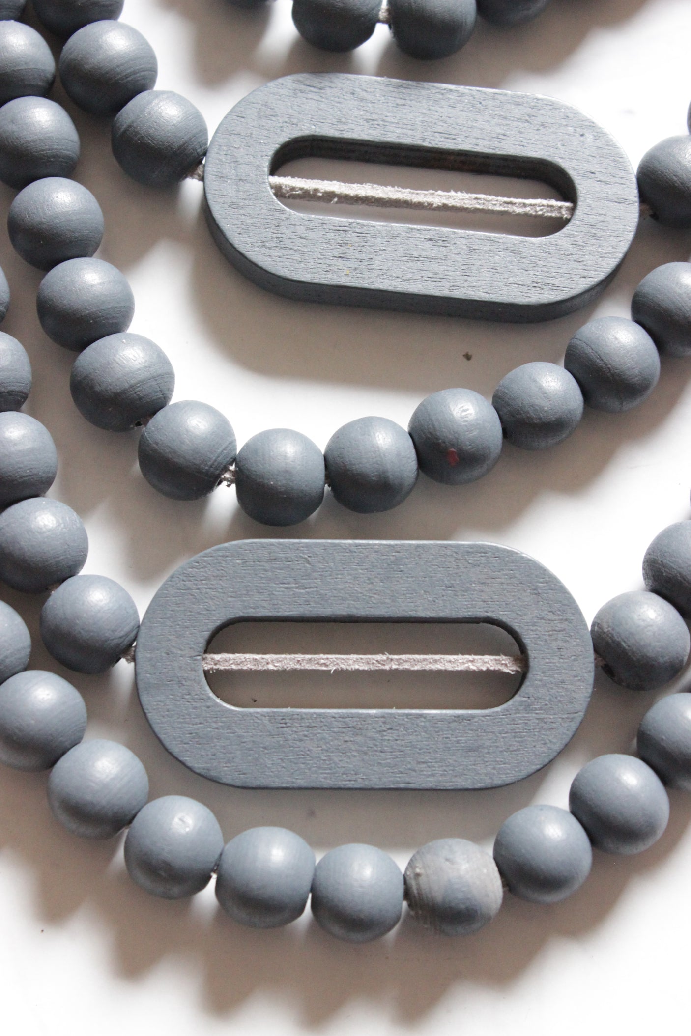 Grey Wooden Beads 5 Layer Handmade Necklace