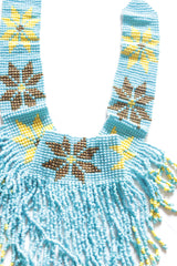 Sea Blue and Yellow Hand Braided Beads Collar Necklace