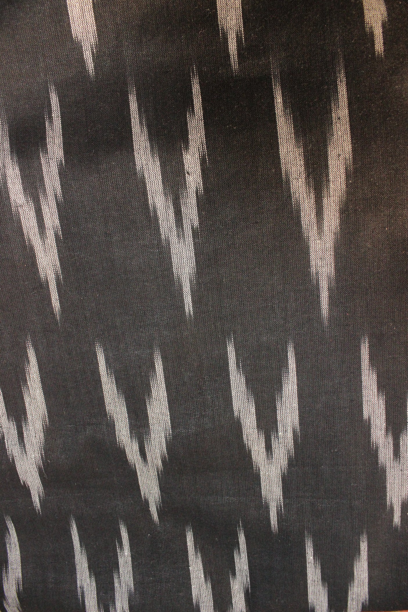 Birch Black with Smoke Grey Premium Cotton Ikat Printed Unstitched Fabric