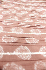 Kali Pattern Pinkish Brown Fabric Block Printed with Flowers Premium Cotton Fabric