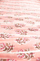 Kali Pattern Flamingo Pink Fabric Block Printed with Flowers Premium Cotton Fabric