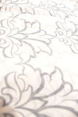 Floral White All Over Flower Silhouette Printed Premium Cotton Unstitched Fabric