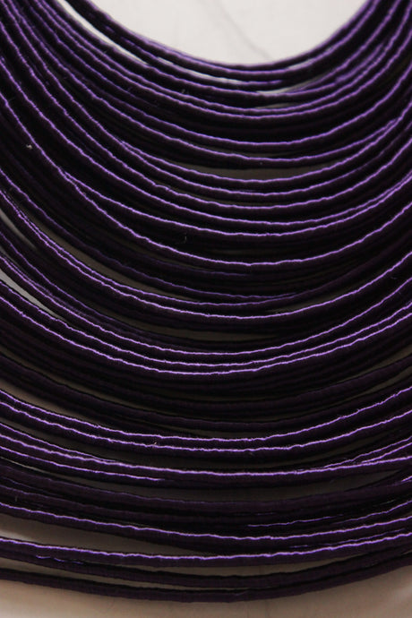 Violet Handmade Silk Threads Multi-Layer Statement African Choker Necklace