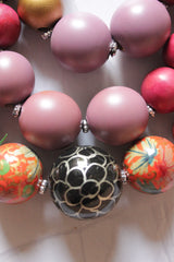 Red, Purple and Gold Hand Painted Wooden Beads 3 Layer Necklace