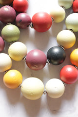 Matt Finish Multi-Color Wooden Beads 3 Layer Necklace