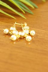 White Stones Embedded Gold Finish Clip On Nosepin/