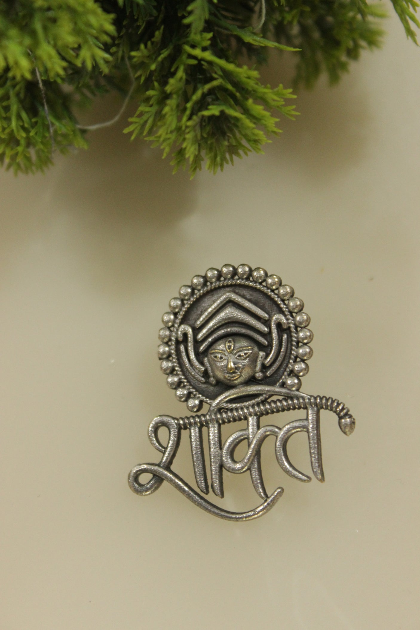 Oxidised Finish Durga Shakti Stud Earrings