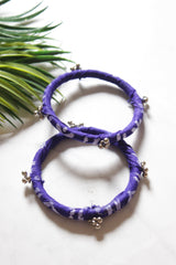 Set of 2 Purple Fabric and Ghungroo Handmade Bangles