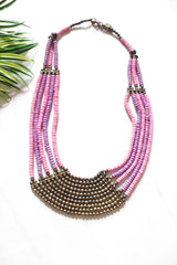 Purple and Dull Gold Beads Handmade Necklace