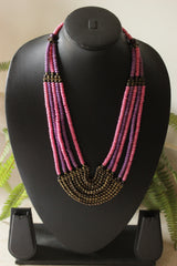 Purple and Dull Gold Beads Handmade Necklace