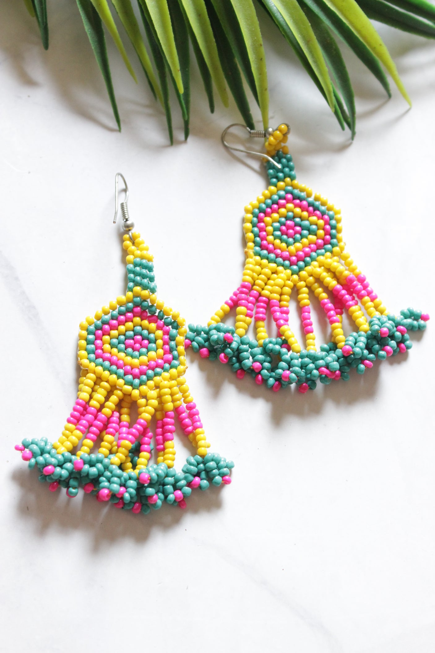 Handmade Vibrant Beaded Earrings