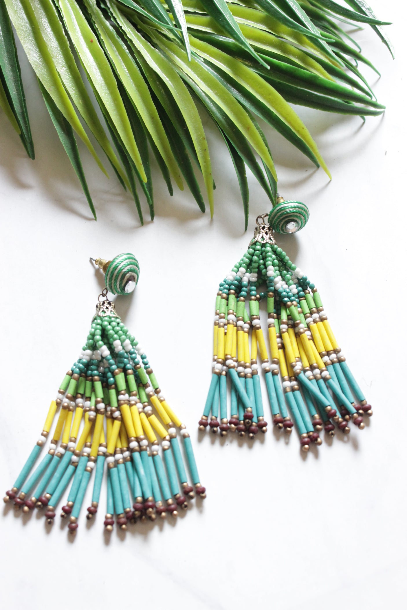 Handmade Beaded Dangler Earrings