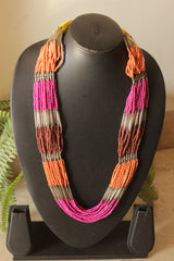 Pastel Shades Multi-Layer Handmade Beaded Necklace