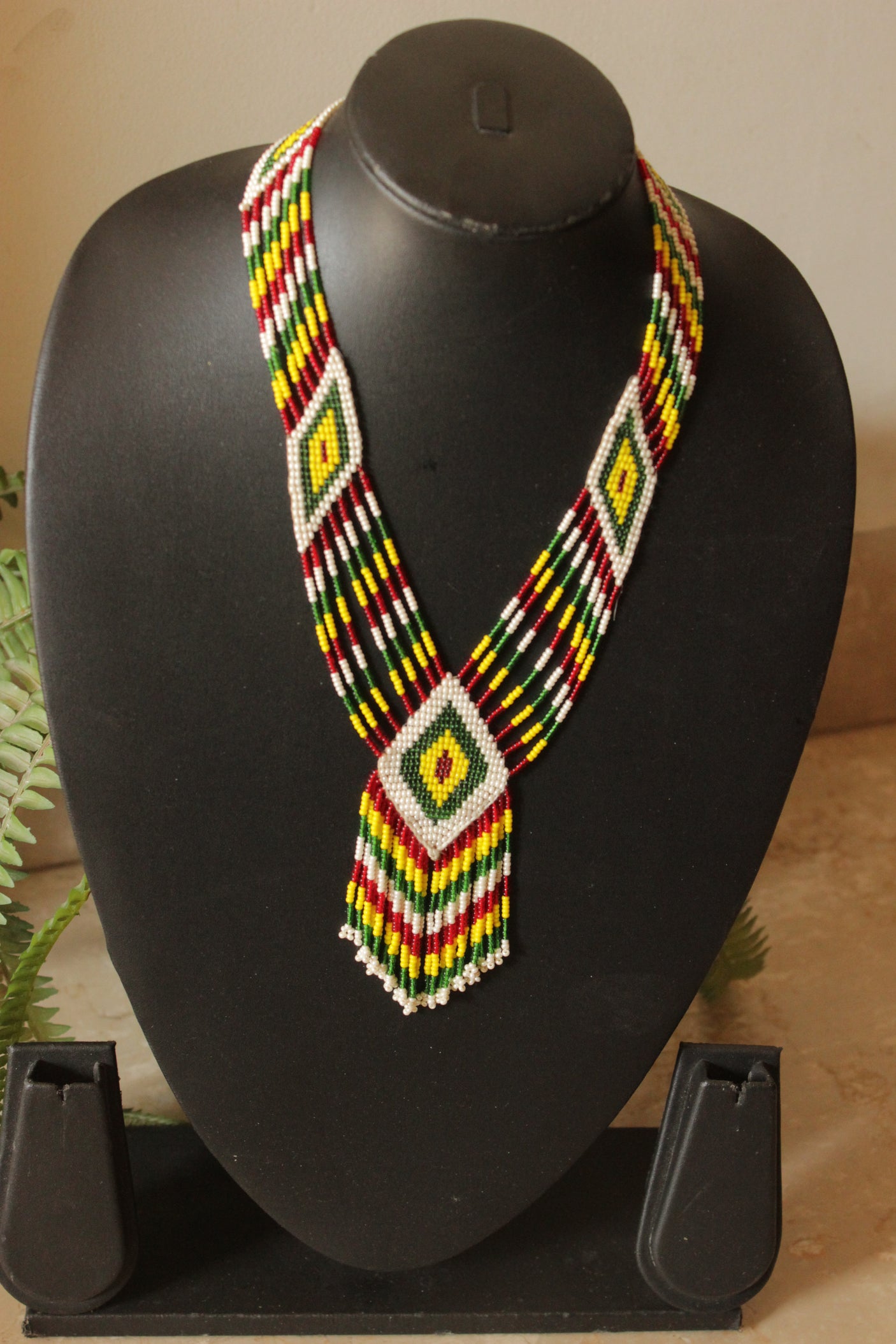 Multi-Color Handmade Beaded Long Necklace Set