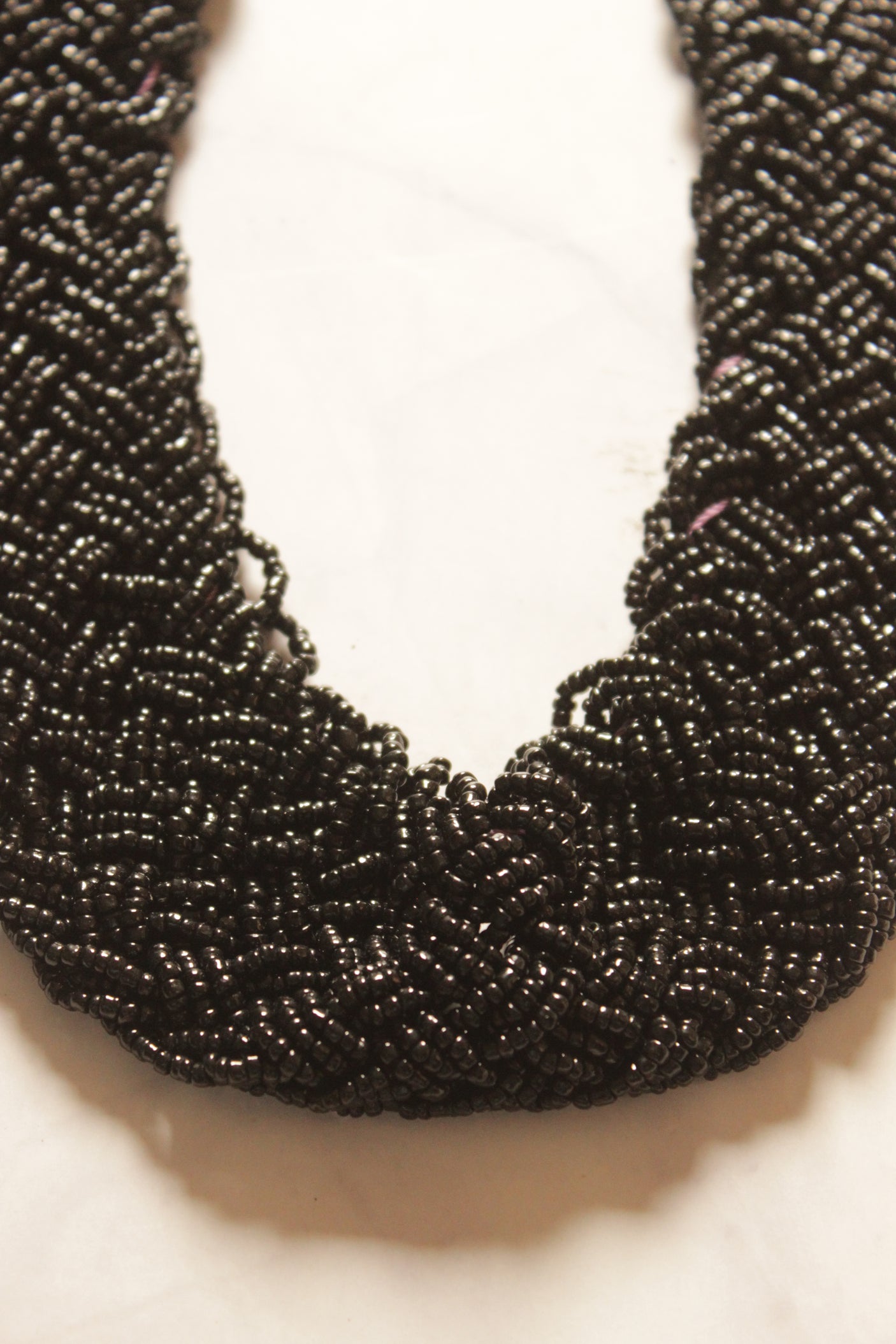 Twisted Black Beads Handmade Necklace