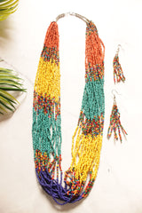 Multi-Layer Hand Beaded Multi-Color Necklace