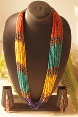 Multi-Layer Hand Beaded Multi-Color Necklace