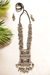 Oxidised Finish Ghungroo Embellished Long Statement Necklace Set