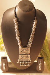 Oxidised Finish Ghungroo Embellished Long Statement Necklace Set