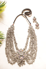 Oxidised Finish Ghungroos Multi-Layer Statement Necklace Set