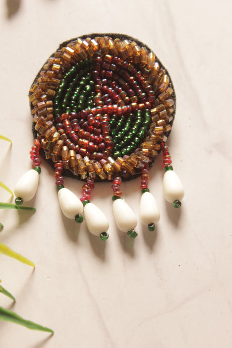 Red and Blue Glass Beads Earrings