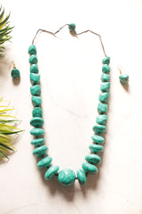 Turquoise Abstract Shape Resin Beads Necklace Set