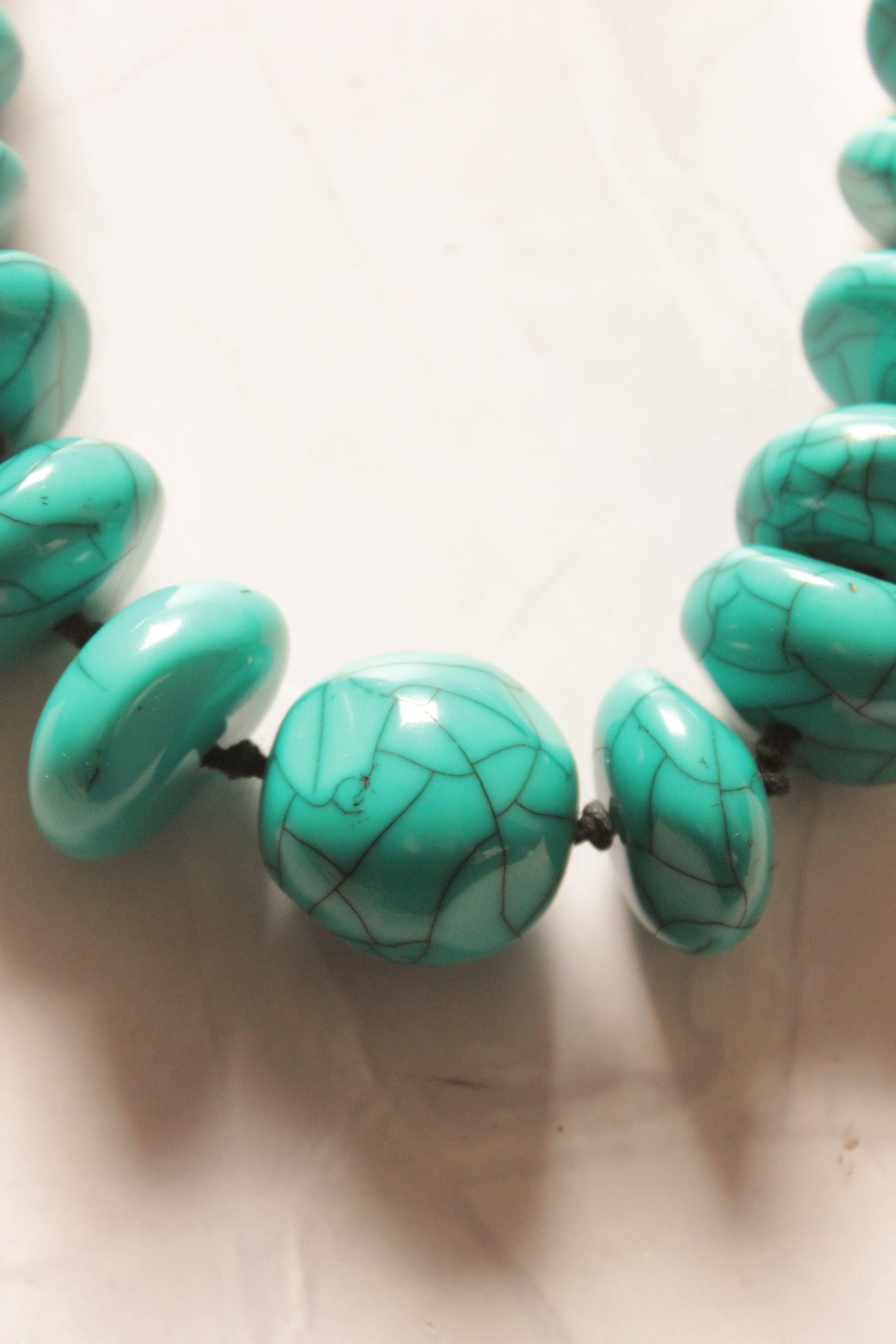 Turquoise Abstract Shape Resin Beads Necklace Set