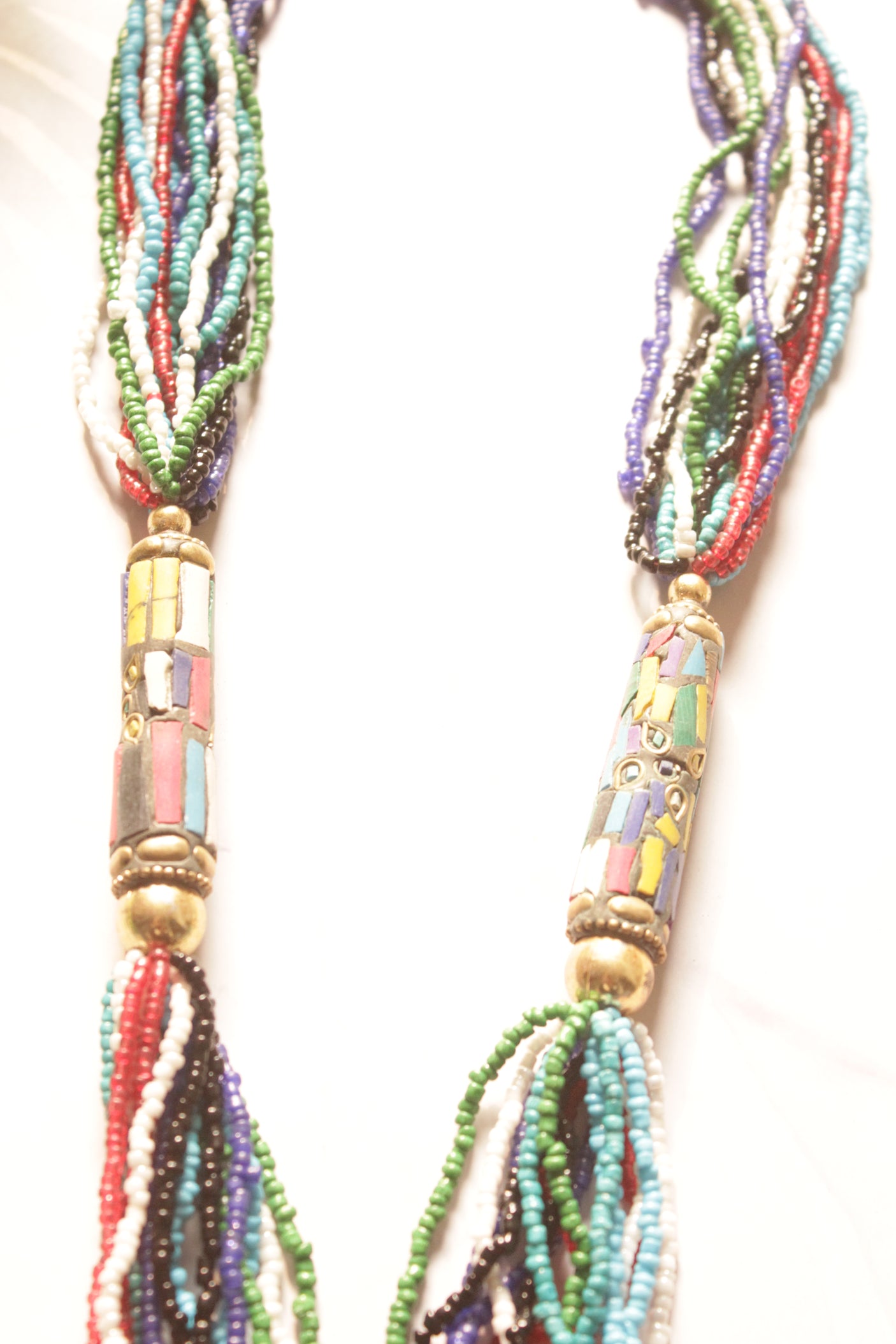 Multi-Color Beads Handcrafted Long Tibetan Necklace