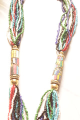 Multi-Color Beads Handcrafted Long Tibetan Necklace