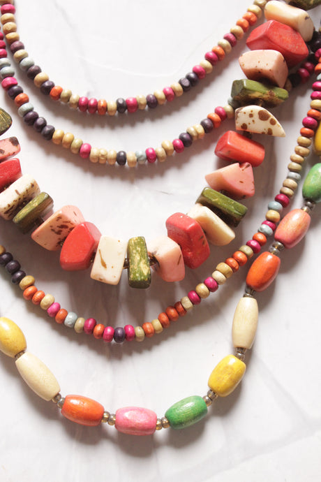 Multi-Layer Wooden Beads Handmade Boho Necklace