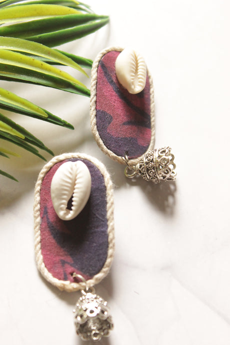 Cotton Fabric and Jute Earrings with Jhumka