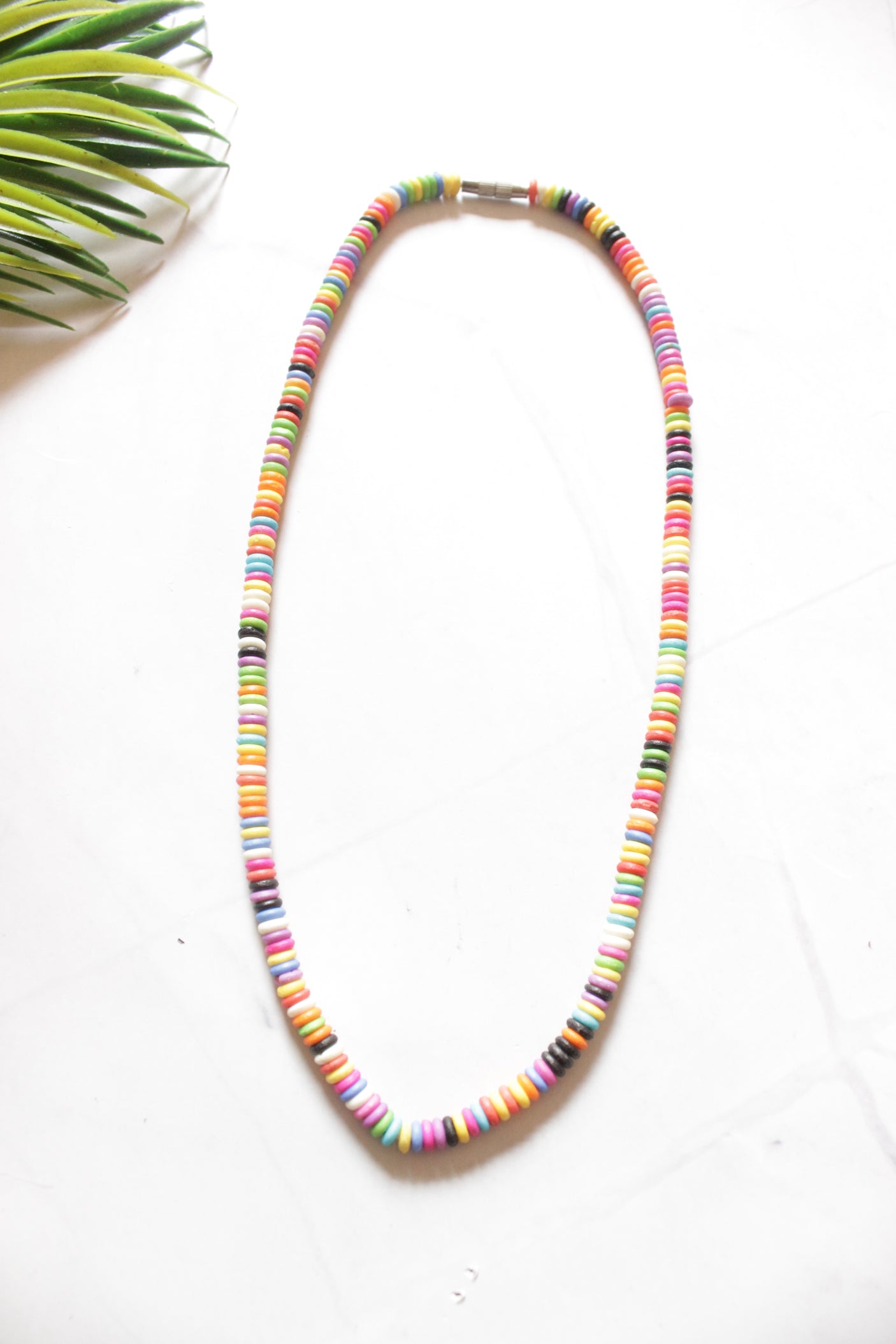 Multi-Color Wooden Beads Elegant Necklace