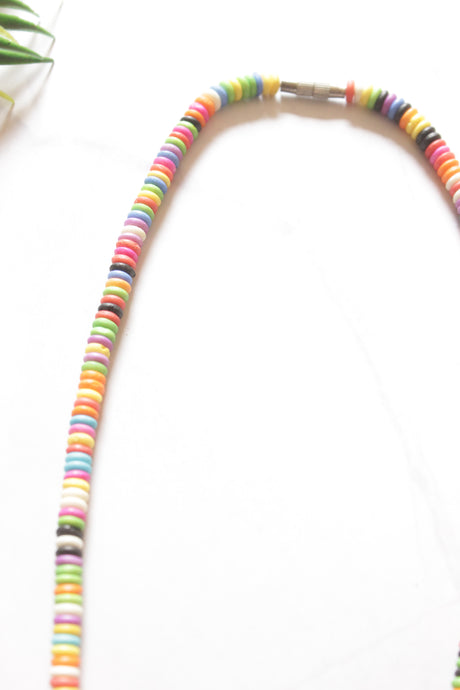 Multi-Color Wooden Beads Elegant Necklace