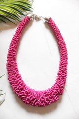 Fuchsia Multi-Layer Resin Beads Necklace