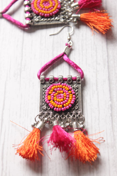 Dharnna Multicolor Pom Pom Earrings for Navratri Special : Amazon.in:  Fashion