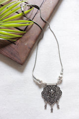 Ganesha Motif Oxidised Silver Finish Everyday Wear Chain Necklace