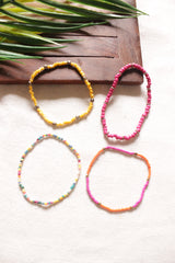 Set of 4 Multi-Color Acrylic Beads Bracelets