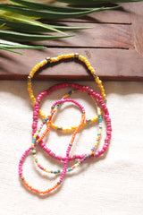 Set of 4 Multi-Color Acrylic Beads Bracelets