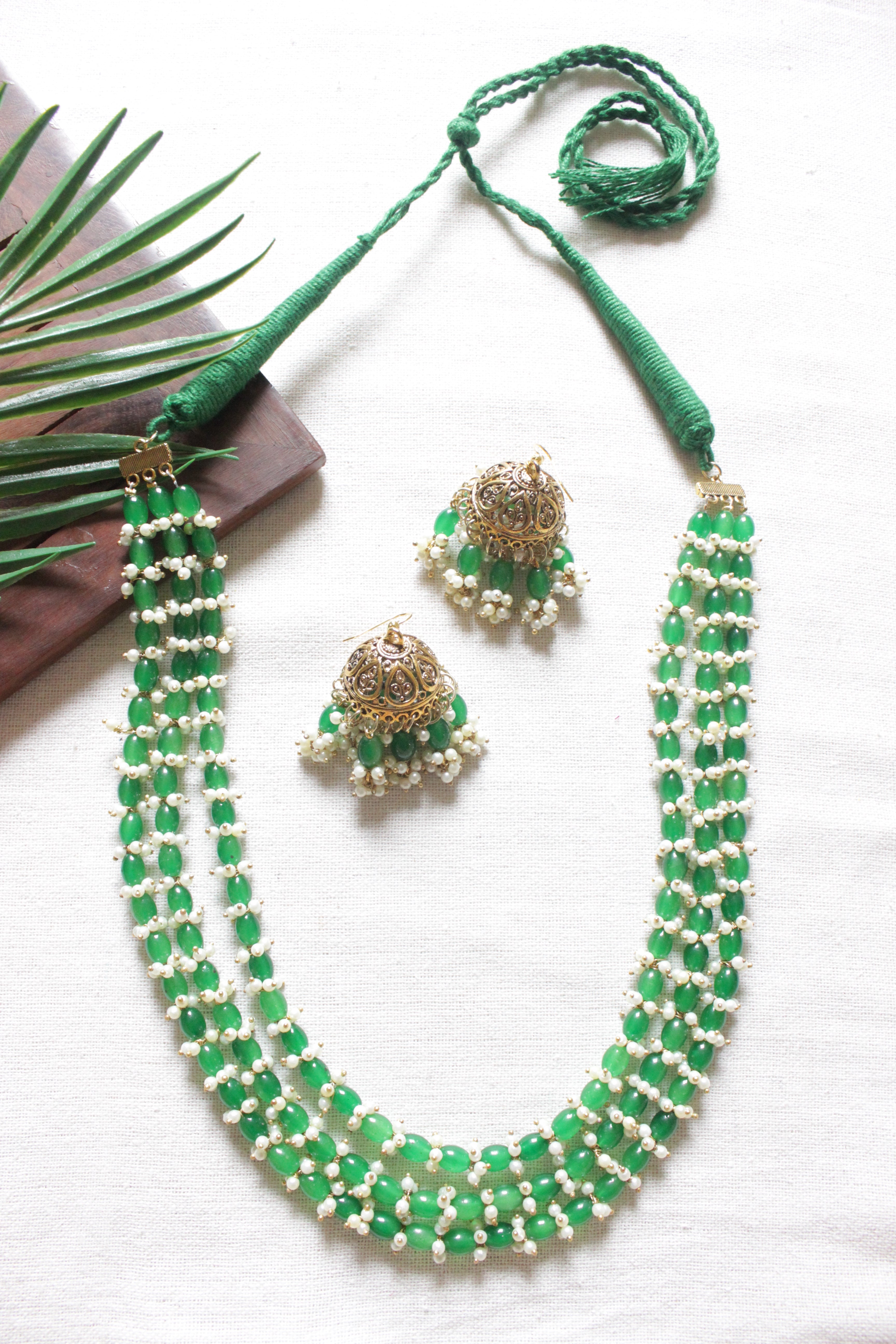 AD Necklace With Jhumka at affordable price - Trink Wink Jewels