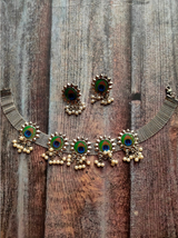 Peacock Motif Choker Necklace Set