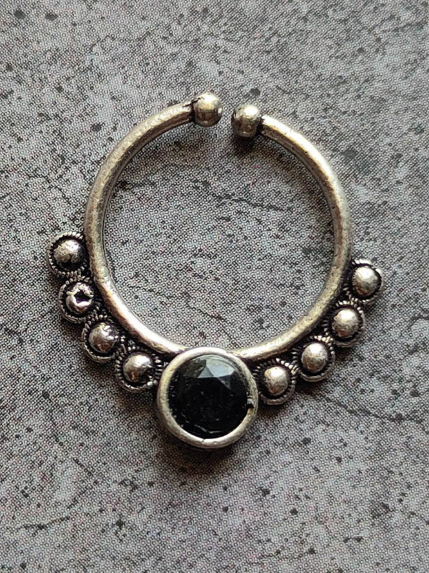 Four Oxidised Silver Septum Nosepins