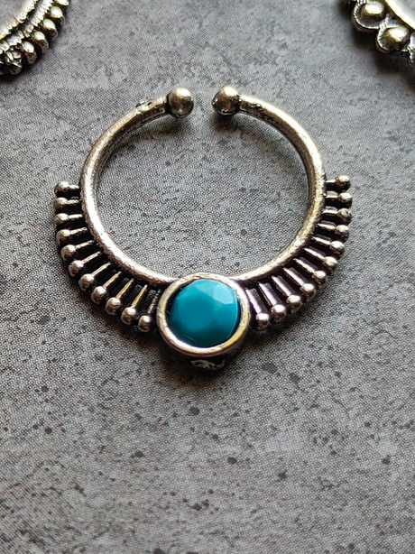 Four Oxidised Silver Septum Nosepins