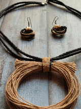 Handcrafted Eco-Friendly Twisted Rope & Jute Necklace Set